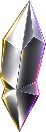 Helix Shard, a tall chrome shard with a yellow and magenta rim