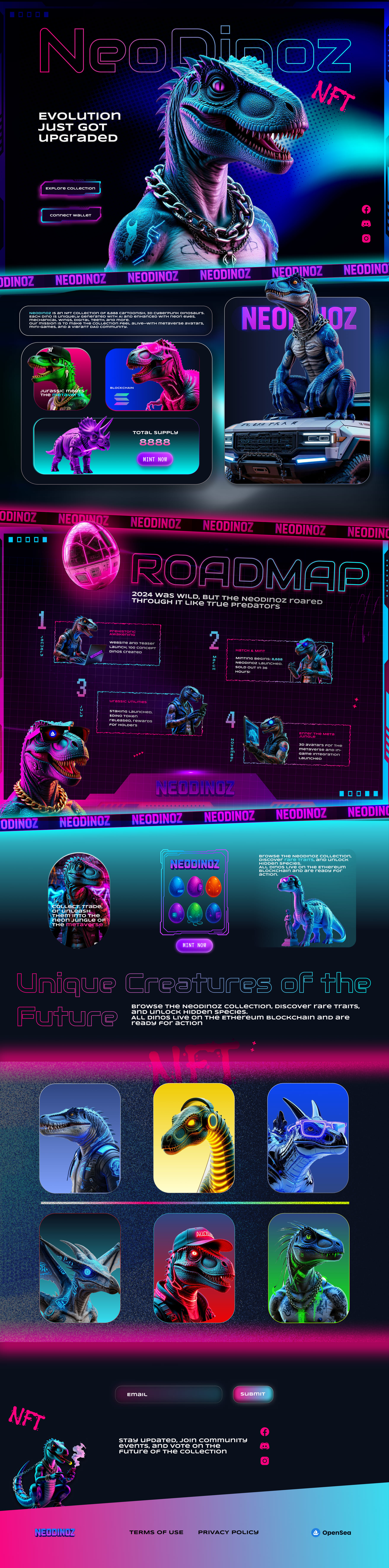 NeoDinoz website — full-page preview